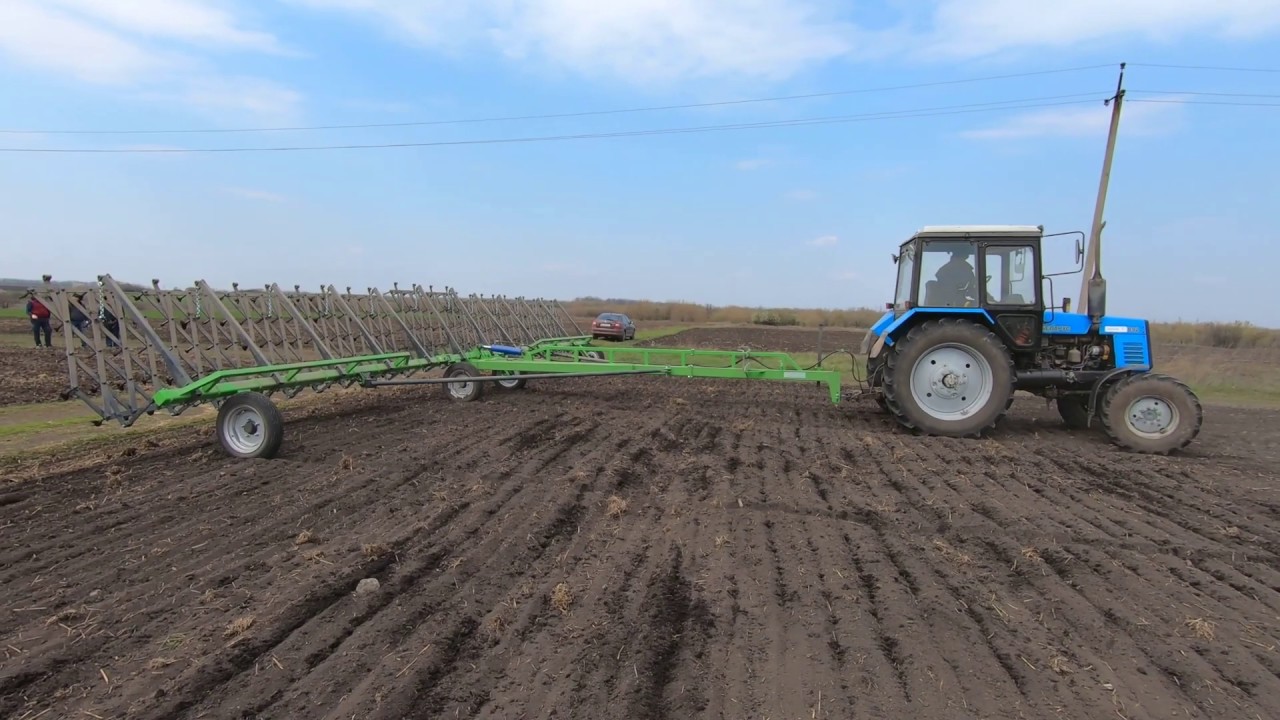 Зубова борона гідравлічна ЗБС-12 / Hydraulic Spike Tooth Harrow 12 m
