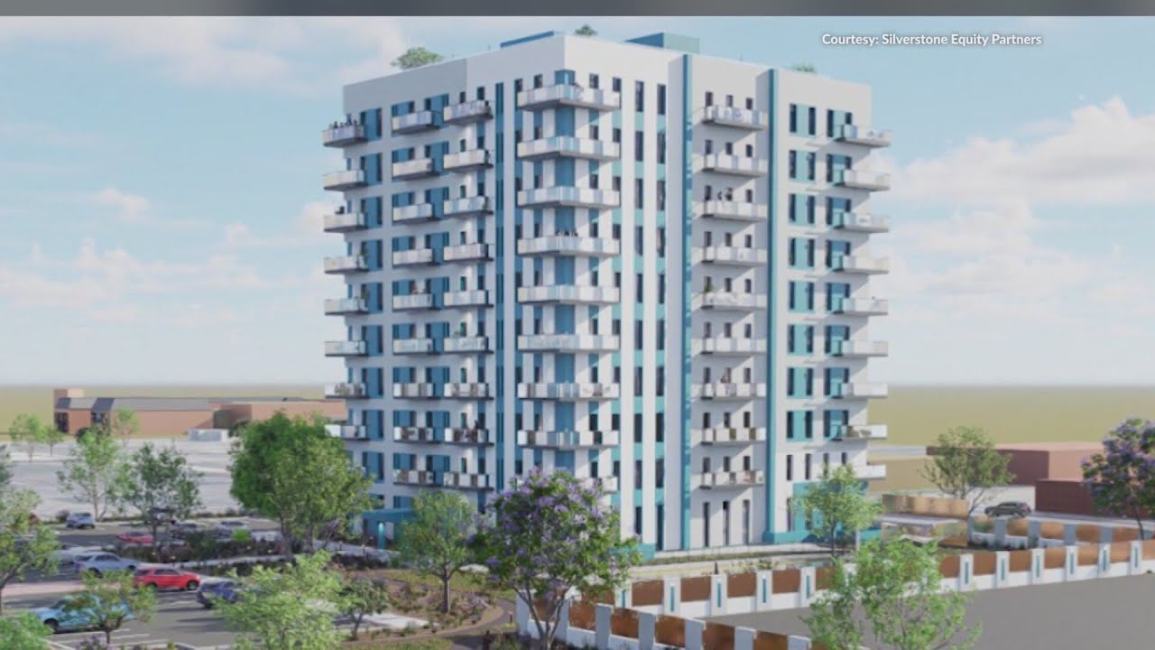 Work begins on tower at San Mateo and Central to convert it into affordable housing