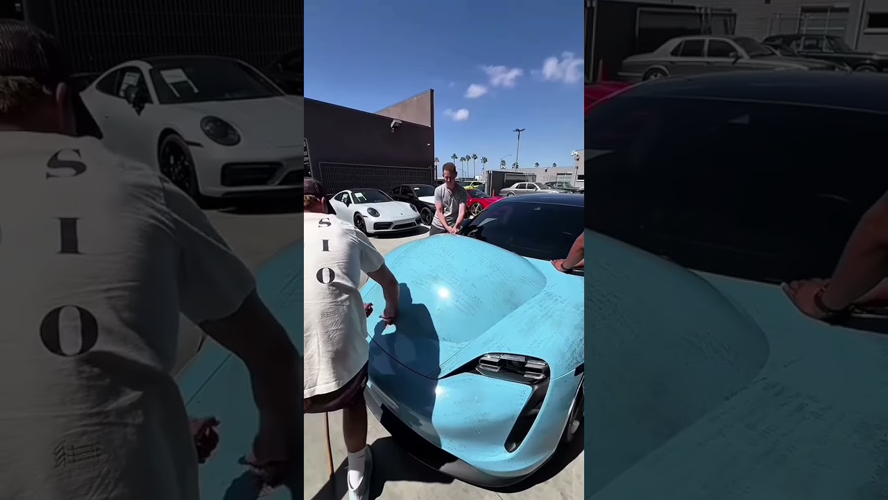 car wrap removal gone wrong!#car #diy #trending #shorts #tutorial #porsche @Shantoska