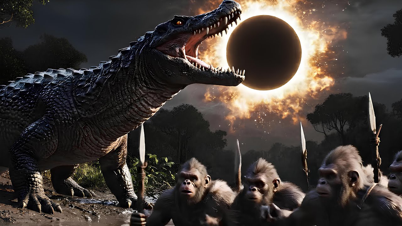 Life 3.4 Million Years Ago / King Kong Saves a Tribe of Humans from the Giant Alegator