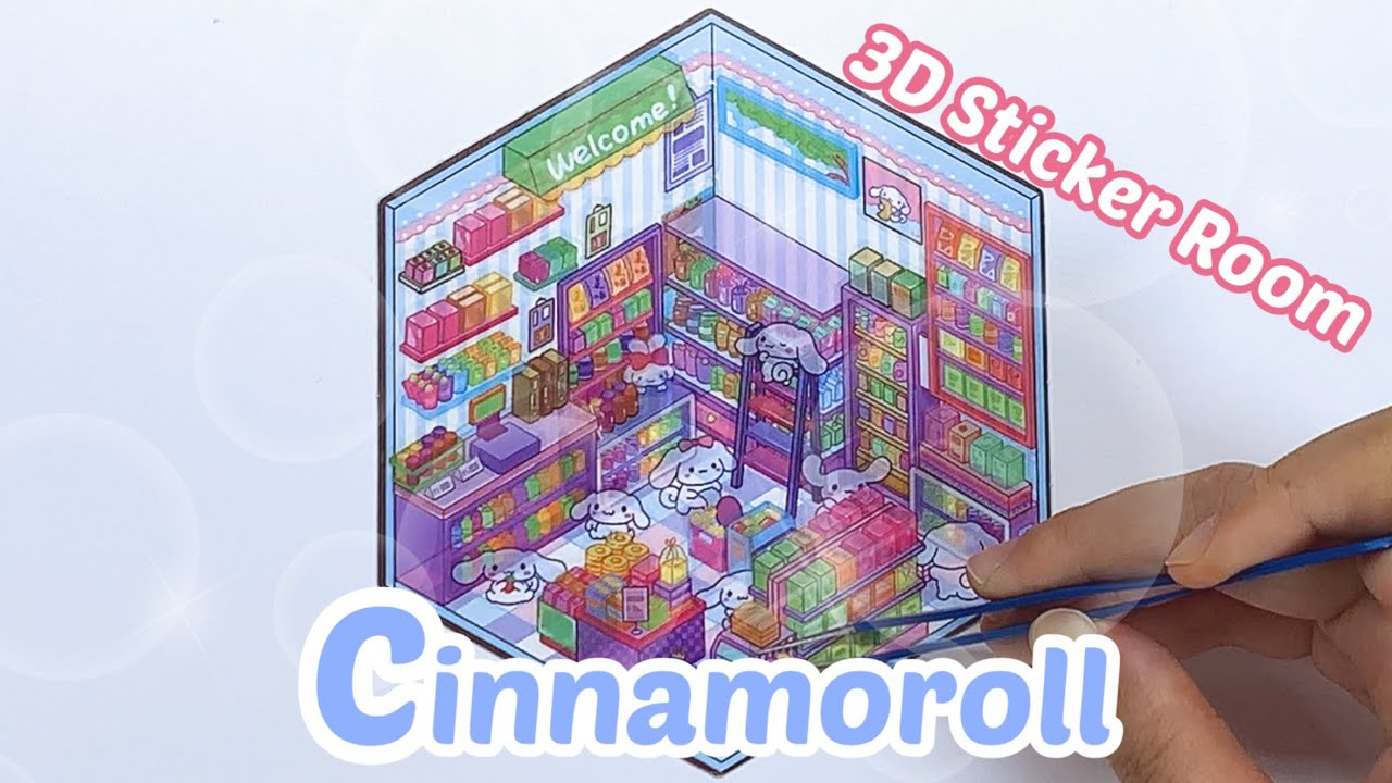 Decorating a 3D Cinnamoroll Sticker Room ☁️ | Cozy DIY #cinnamoroll #sanrio #diy