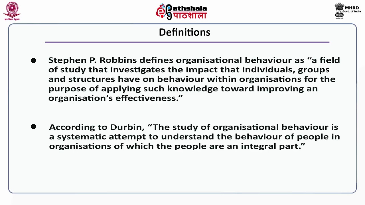 Introduction to organisational behaviour