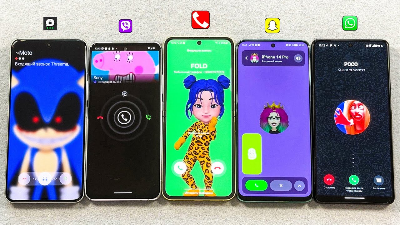 Z Flip 6 + Xiaomi 14U + Nokia X30 + Huawei NY90 + ASUS Zen 11U Threema, Viber, SnapChat, WhatsApp