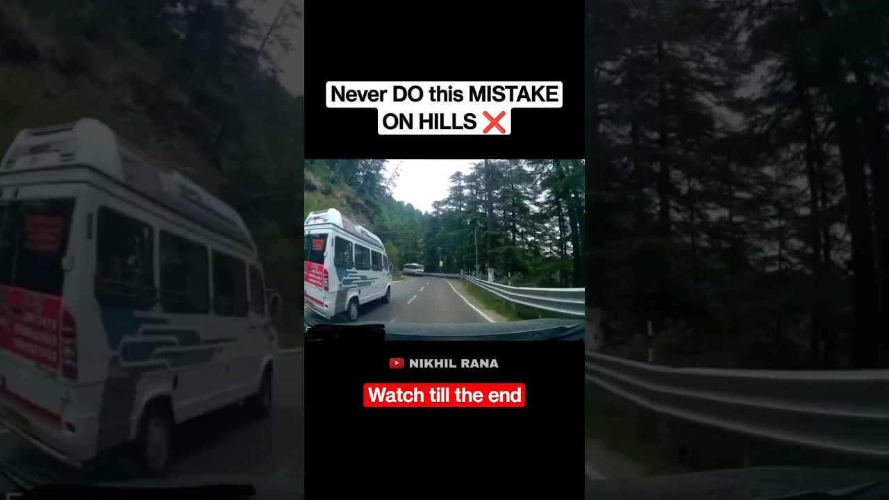 NEVER EVER DO OVERTAKE ON TURNS WHILE DRIVING ON HILLS ❌ DON'T PLAY WITH YOUR LIFE #roadsafety #hill
