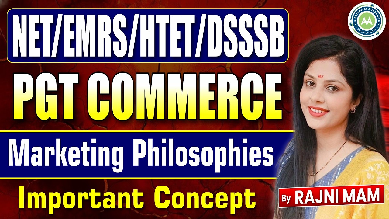 PGT Commerce Marketing Philosophies | Important Concept | NET EMRS HTET DSSSB