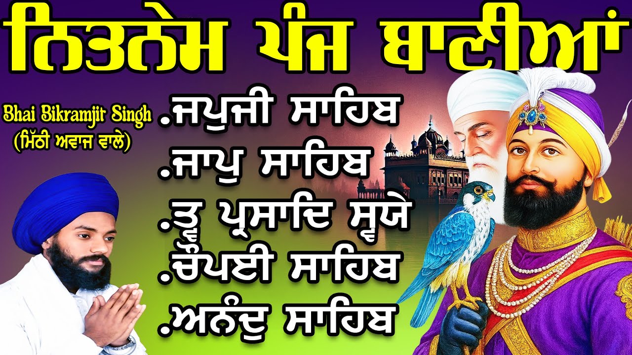 ਨਿਤਨੇਮ ਪੰਜ ਬਾਣੀਆ | Vol-379 | Nitnem Sahib Full Path | Nitnem Panj Bania | Bhai Bikramjeet Singh