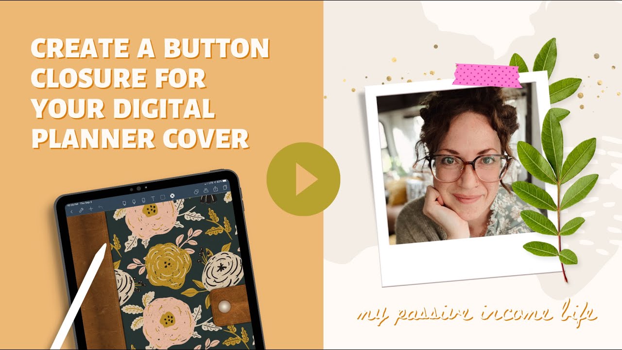 How to Easily Create a Button Closure For Your Digital Planner Cover | Graphic Design Tutorial