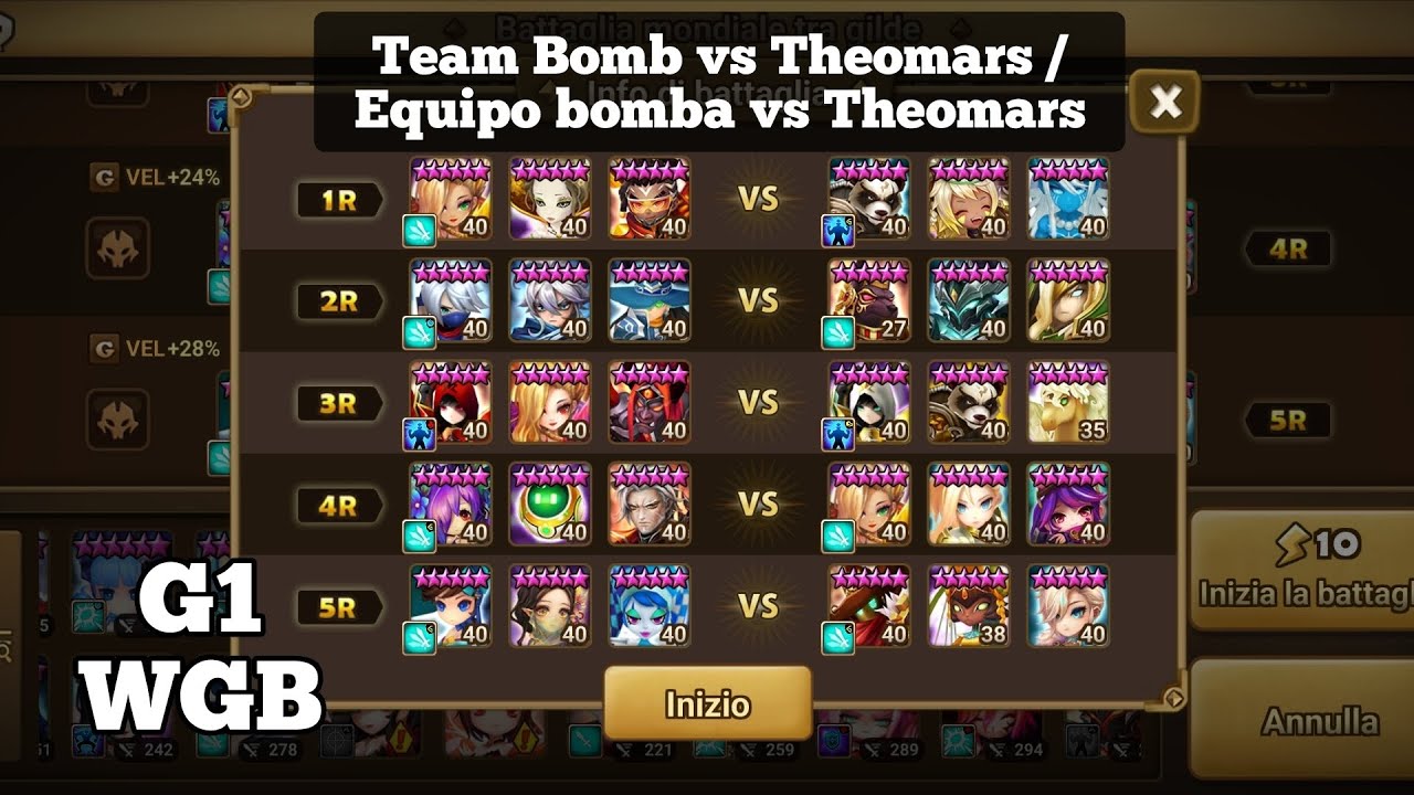 Summoners War G1 World Guild Battle #22 (2/2) - Team Bomb vs Theomars