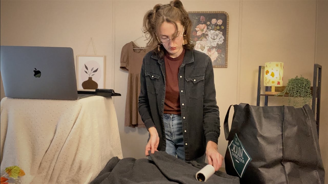 ASMR Cashier Roleplay (soft spoken, lint roller, bag crinkles, typing)