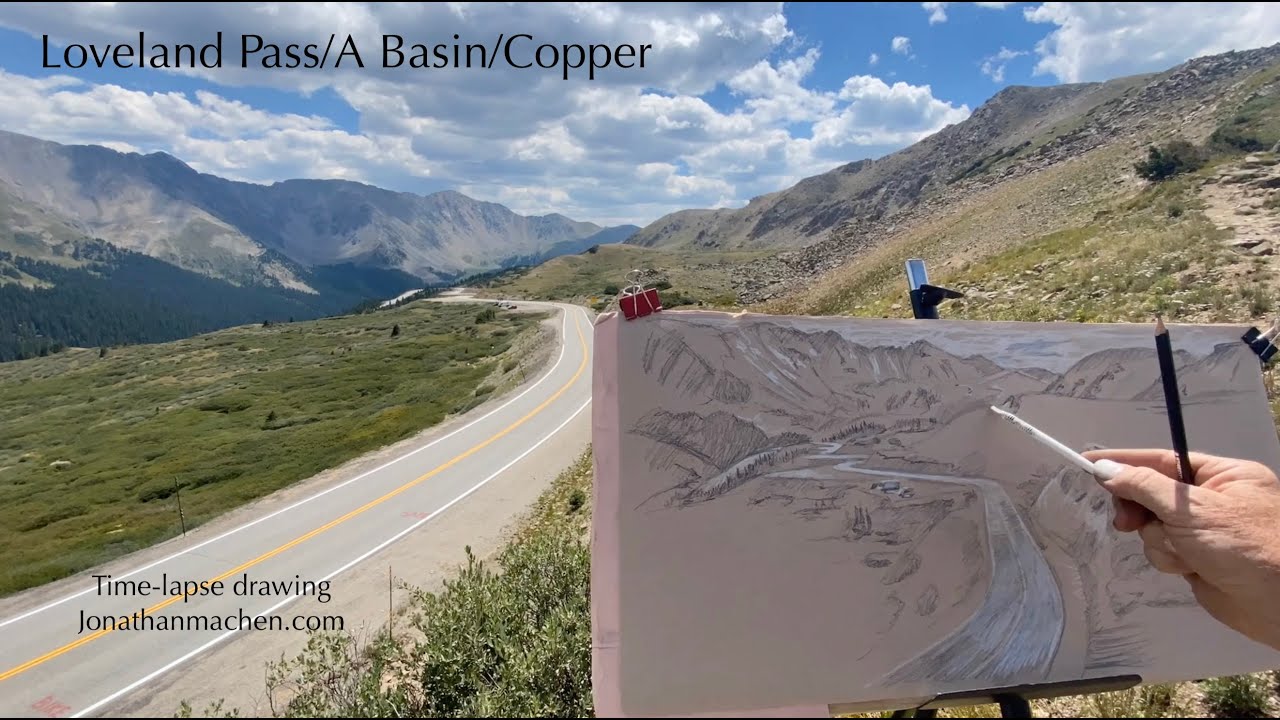 Drawing at Loveland Pass, Arapahoe Basin and Copper Mountain