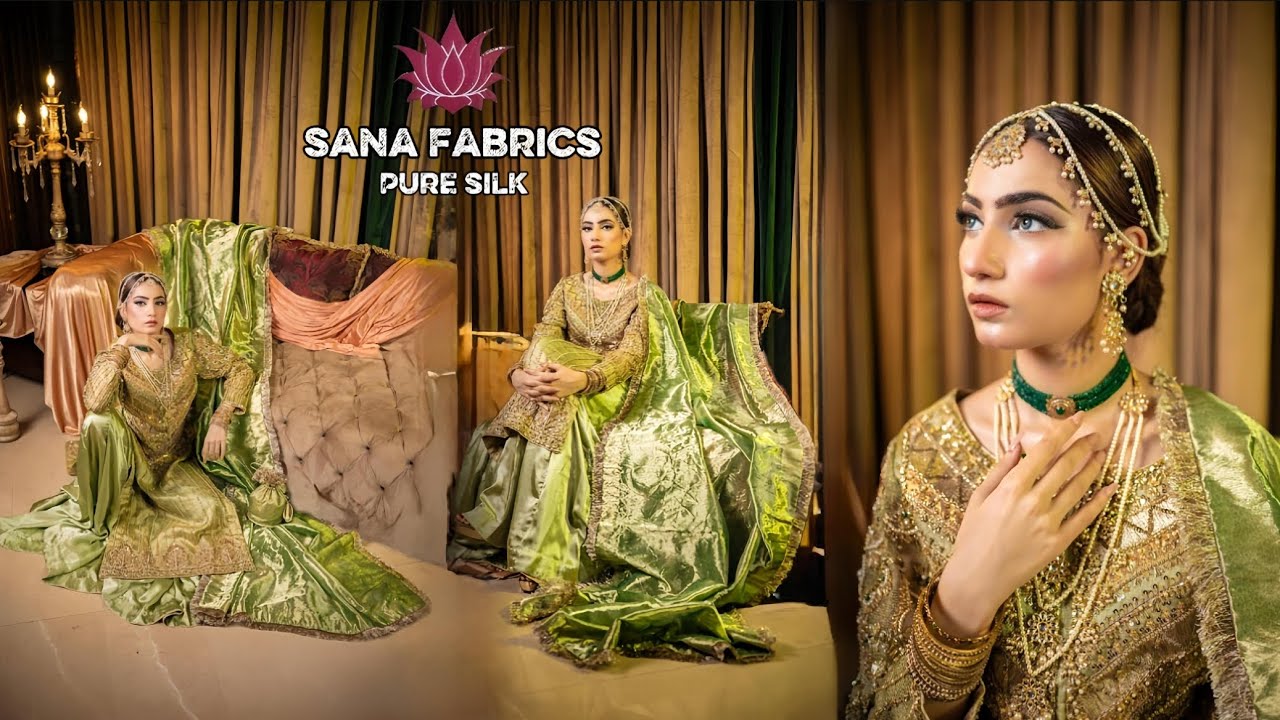 Haris Shakeel Bridal Dress | Tissuesilk Puresilk Designer Wear Fabrics | Pure Mukesh Gottapattiwork