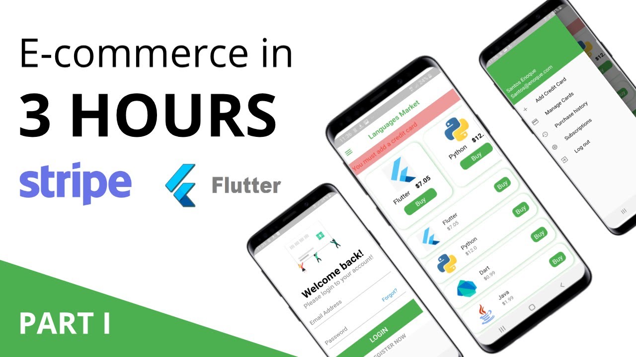 Flutter & Firebase E-commerce from scratch in 3 HOURS | Mastering Payments part 2