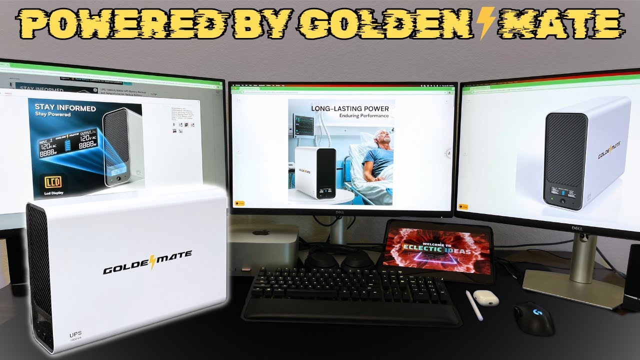 Распаковка + простая настройка ИБП GoldenMate 1000 ВА/800 Вт, резервный аккумулятор LiFePO4 и сет...