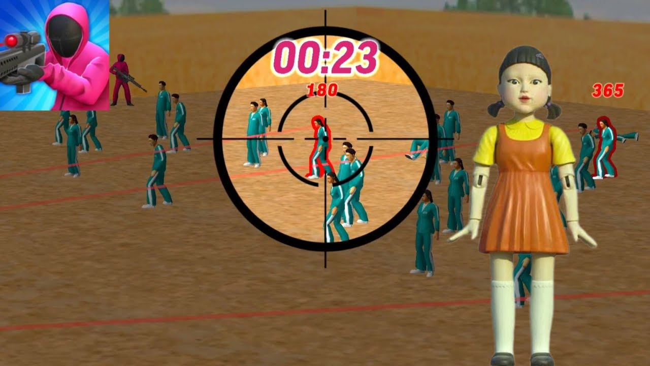 SQUID GAME SNIPER K SNIPER CHALLENGE 3D GAME PLAY RED LIGHT GREEN LIGHT SQUID GAME PLAY