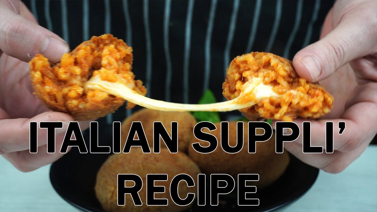 Italian Suppli. an Italian  Fried Rice Ball with an Heart of Melted Mozzarella
