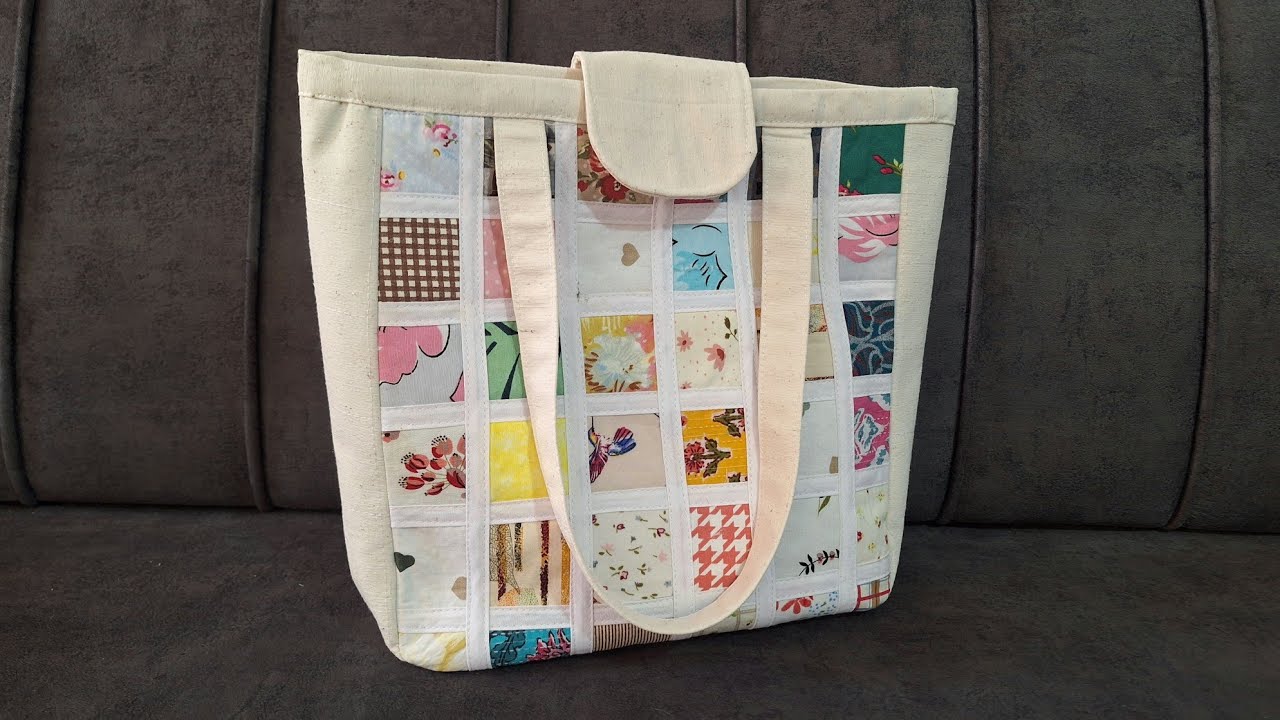 Beginner-Friendly Patchwork Tote Bag | Scrap Fabric Project