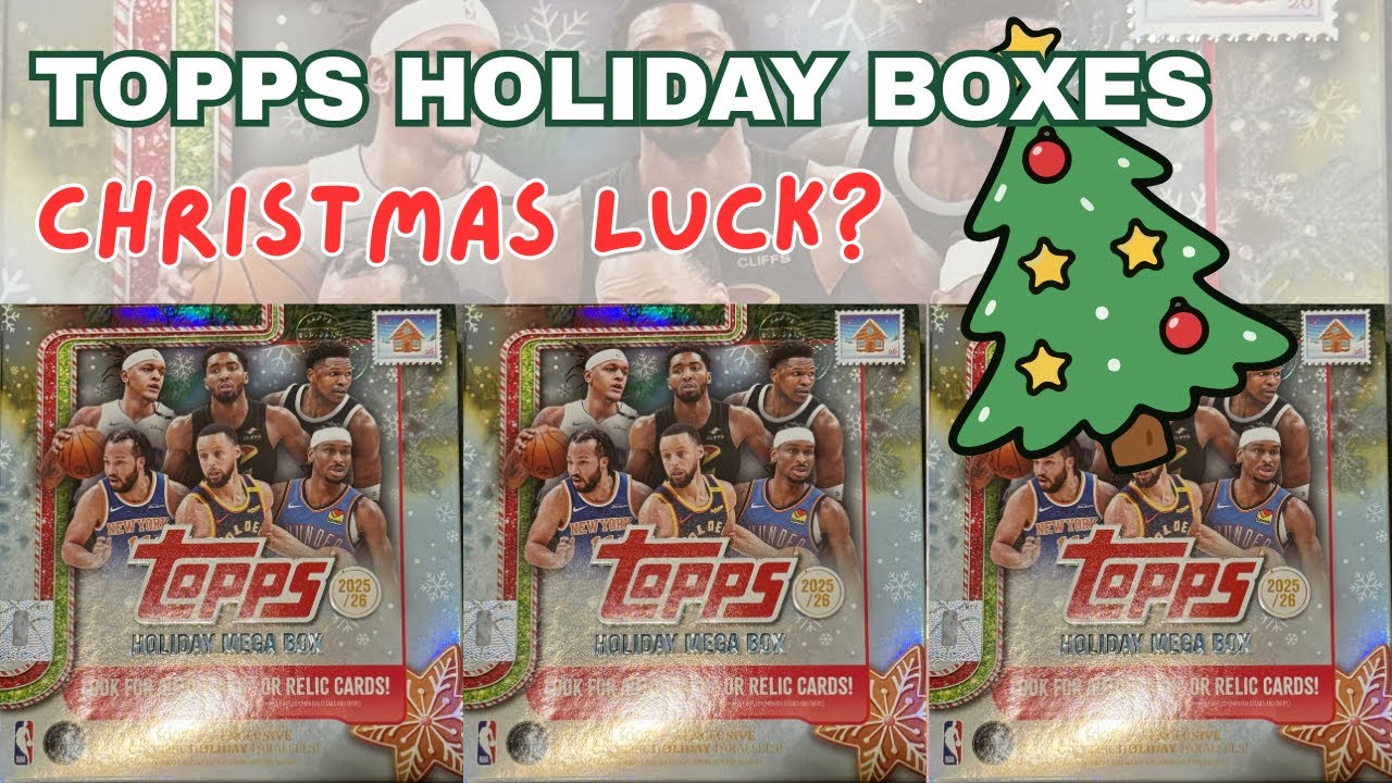 Damaged Cooper Flagg card on Topps Basketball 2025-26 Holiday Megabox Xmas day unboxing | Unbox 46