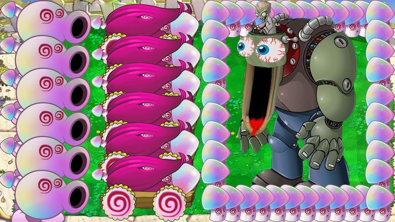 99 Hypno Peashooter X Hypno Cannon X Hypno Shroom vs Giga Dr.Zomboss - Plants vs Zombies Hack