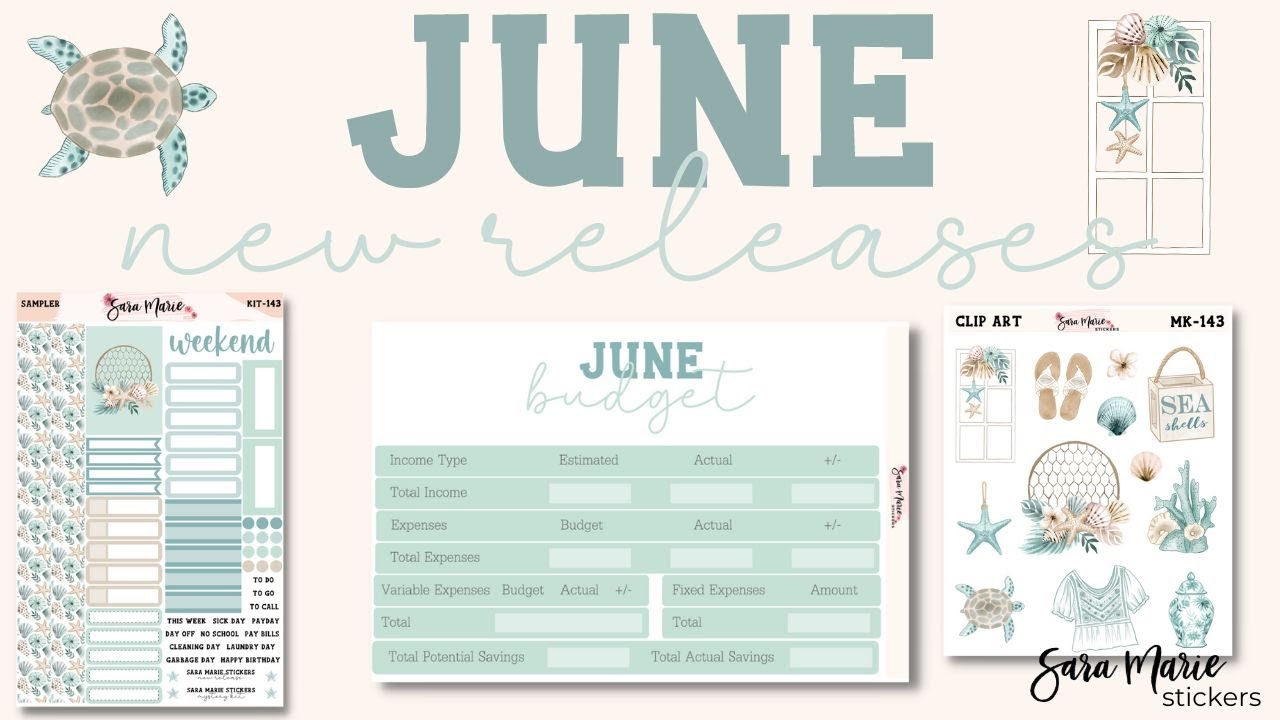 June NEW Releases!! | Budget & Planning Stickers | Sara Marie Stickers |