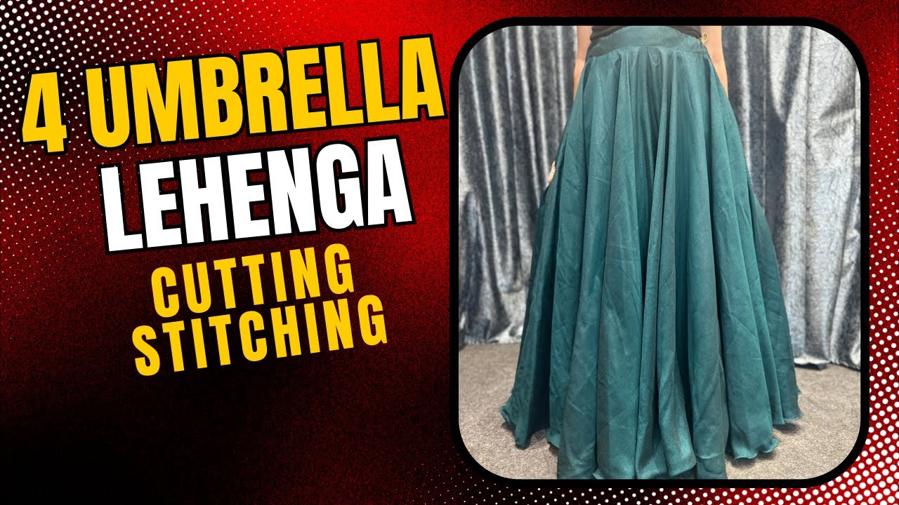 How to make 4 umbrella lehenga with umbrella belt | लेवल कटिंग #priyamg