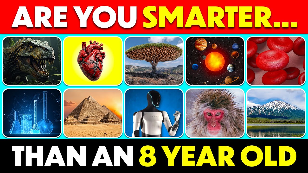 Do You Know Than an 8-Year-Old?  🤓📚 General Knowledge Trivia Quiz | 60 Questions