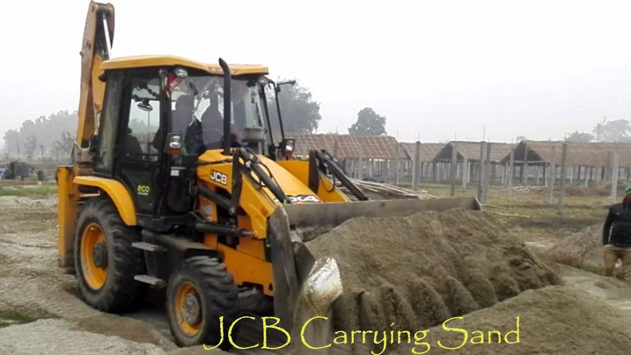 JCB Backhoe Works at Sandy Place-Carrying Sand