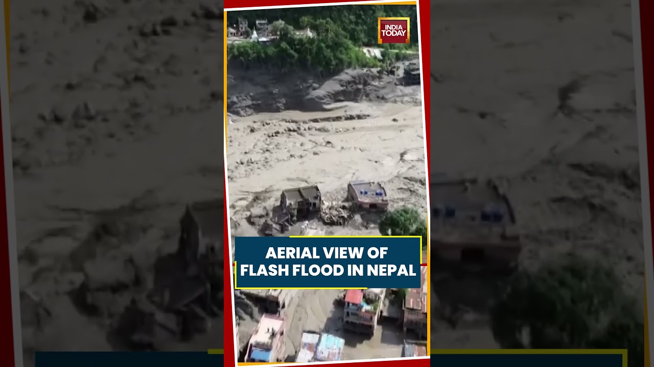Nepal Flood News: Nepal Flash Floods: Aerial View Shows Massive Destruction #shorts #nepal #flood