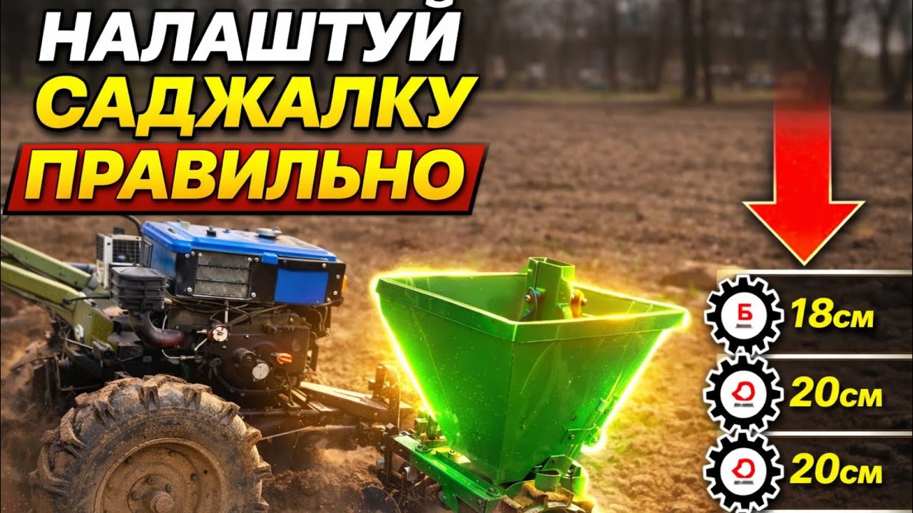 Проста посадка картоплі,з якою впорається навіть дитина. Картоплесаджалка/мотоблок+🥔СХЕМА ВІДСТАНІ 🥔