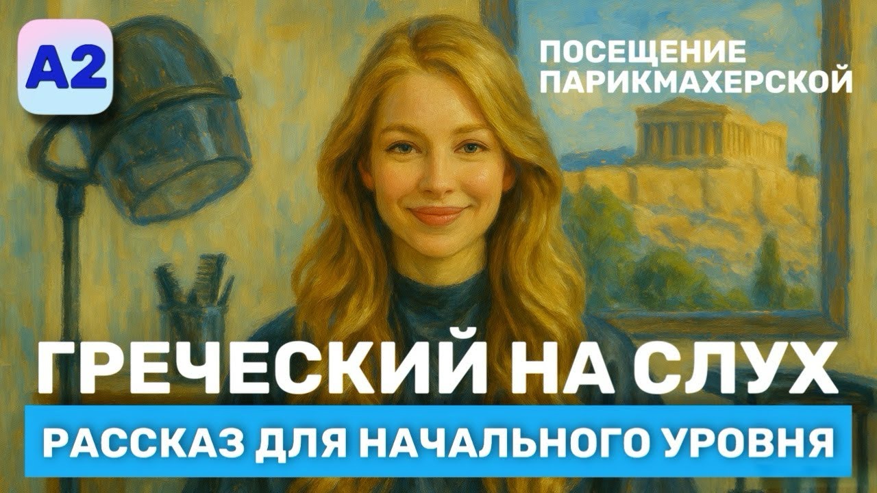 Греческий на Слух. Рассказ начального Уровня (А2)🎧. Посещение парикмахерской