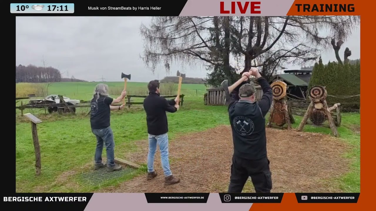 Bergische Axtwerfer waren im Livestream mit dem Training am 13.03.2024