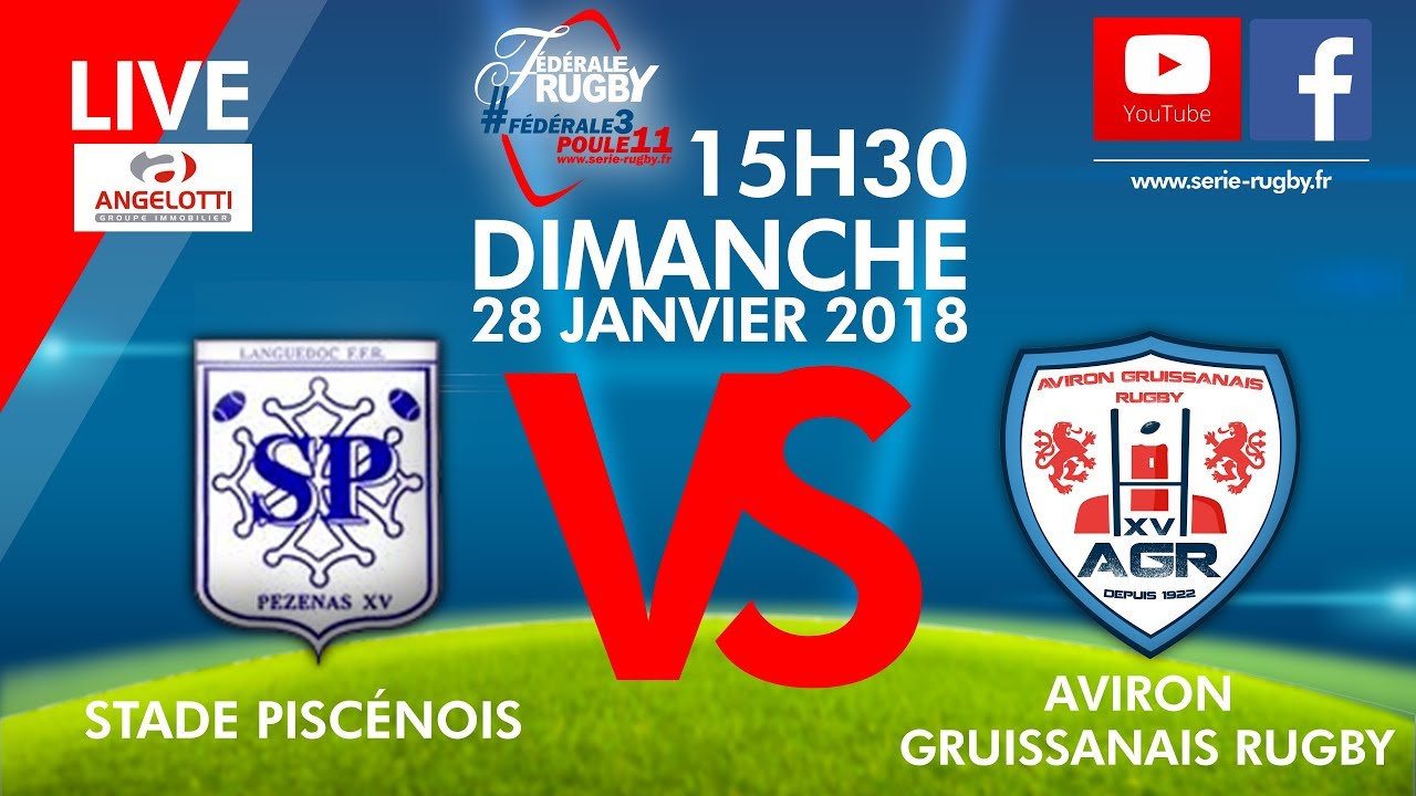 #Fédérale3Poule11, J14 : Stade Piscénois / Aviron Gruissanais Rugby
