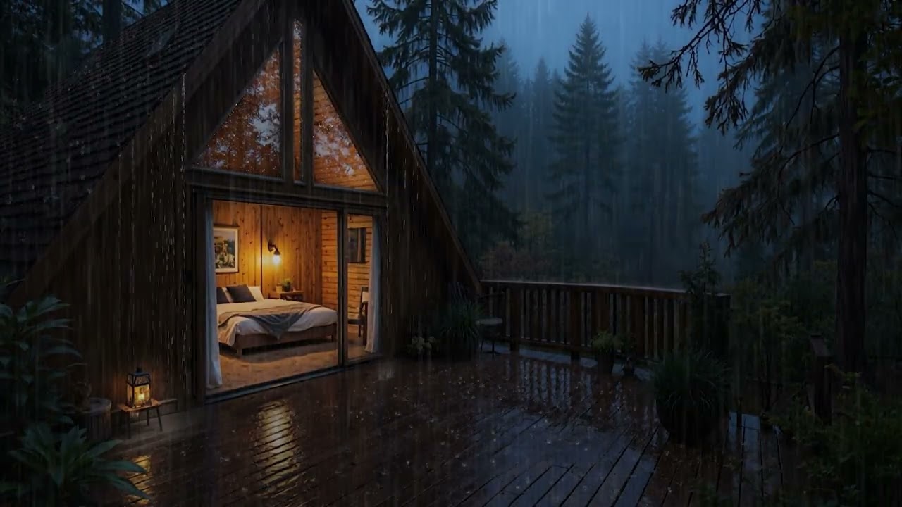 8 Hours Calm Midnight Rain in a Silent Forest 🌧️🌲 Deep Healing Sleep Atmosphere (4K – No Ads)
