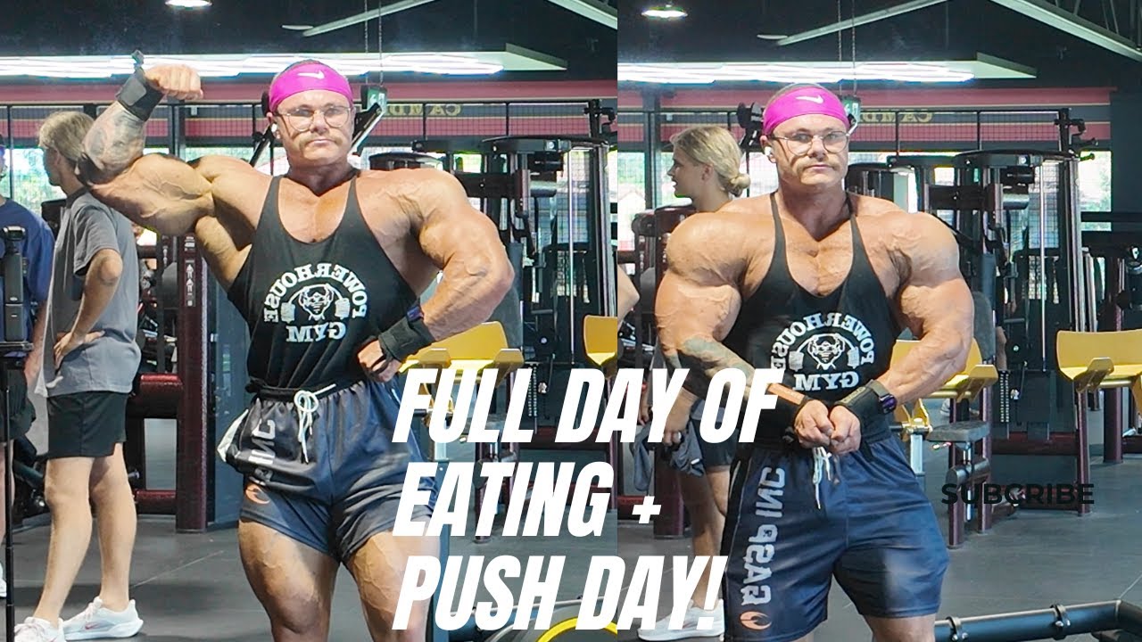 FULL DAY OF EATING | PUSH DAY | 17 WEEKS OUT