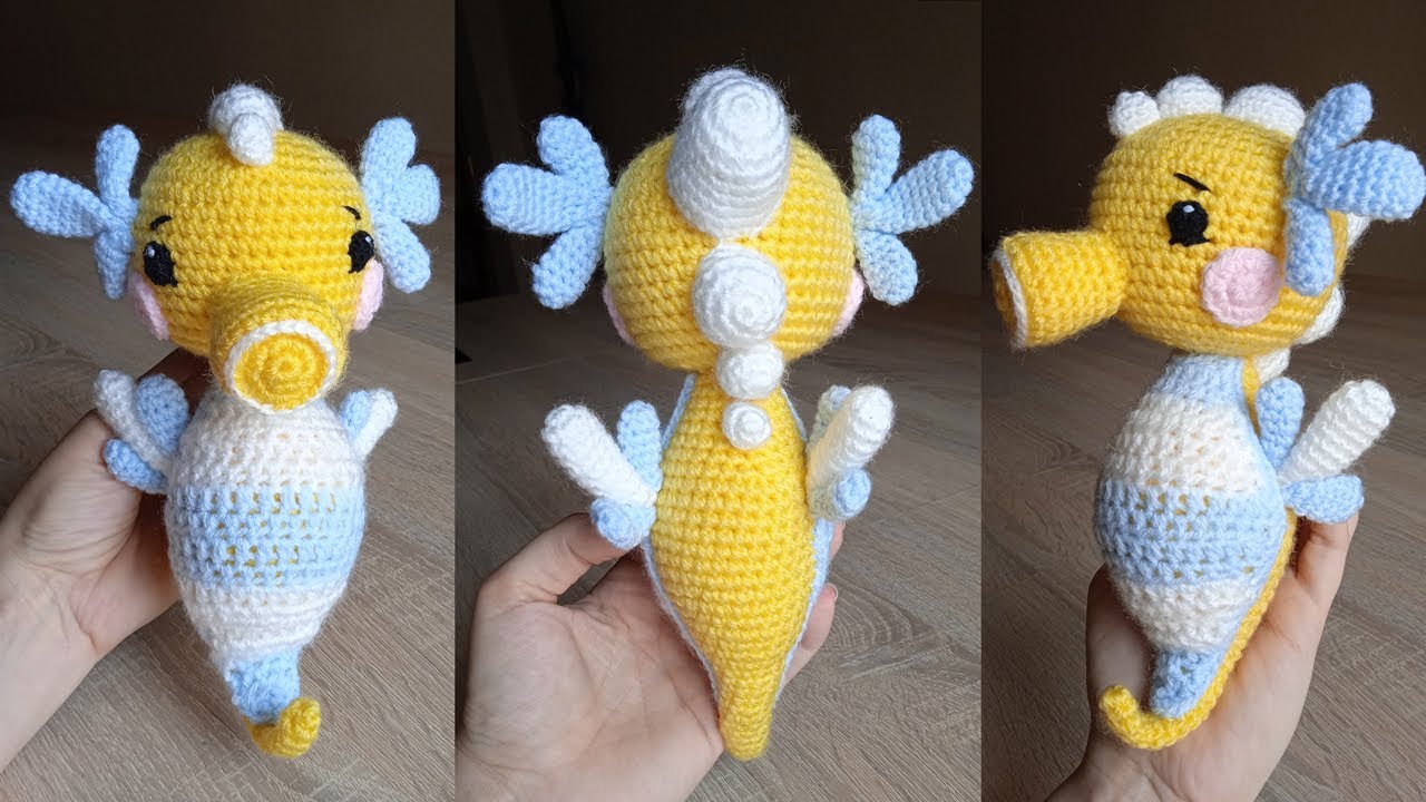Caballito de Mar - Amigurumi en Crochet - Tutorial paso a paso en ganchillo (Parte 1/2)