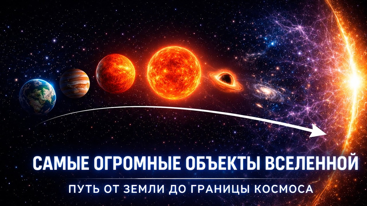Самые огромные объекты Вселенной: путь от Земли до границы космоса (в масштабе, который ломает мозг)