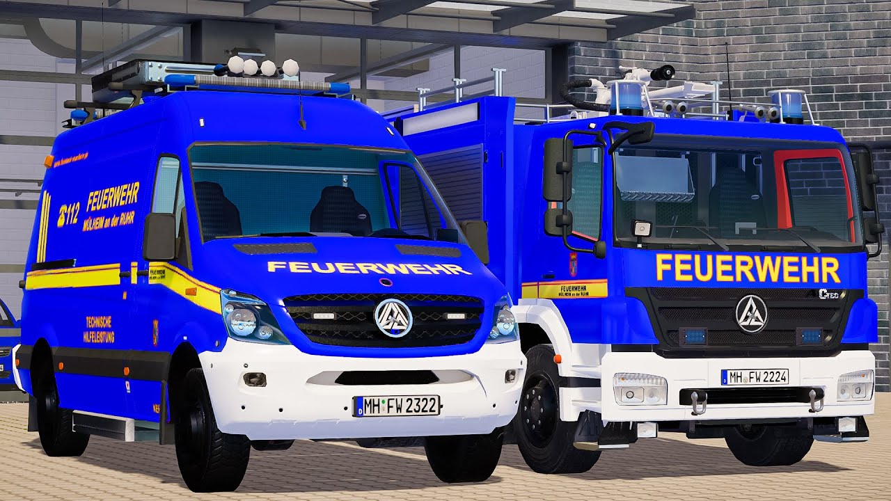 Blue Emergency Call 112 - Bonn's New Skins Firefighter and Fire Brigade Truck on Duty! 4K