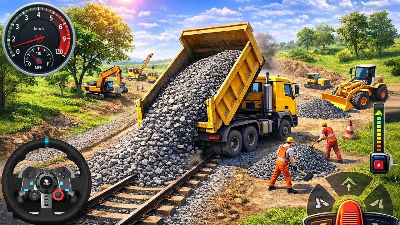 Excavator Simulator 2026: Строительство железнодорожных путей | Геймплей на Android | ShivamX Gaming