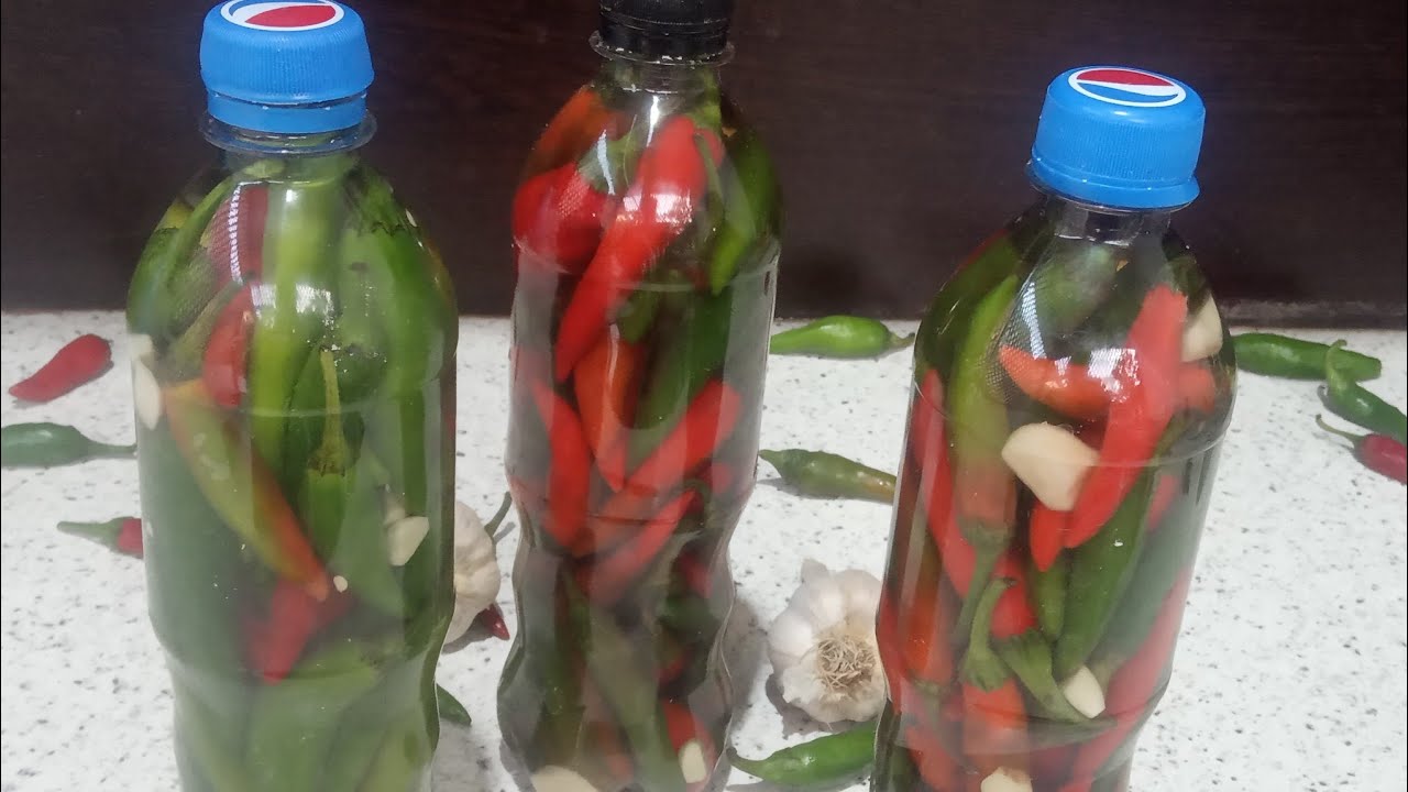 Баклашкага калампир тузлаш.Перец острый,маринованный на зиму.