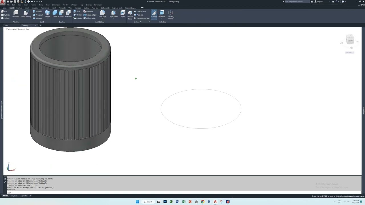 AutoCAD 3D MODELING ( Portable Table Lamp )