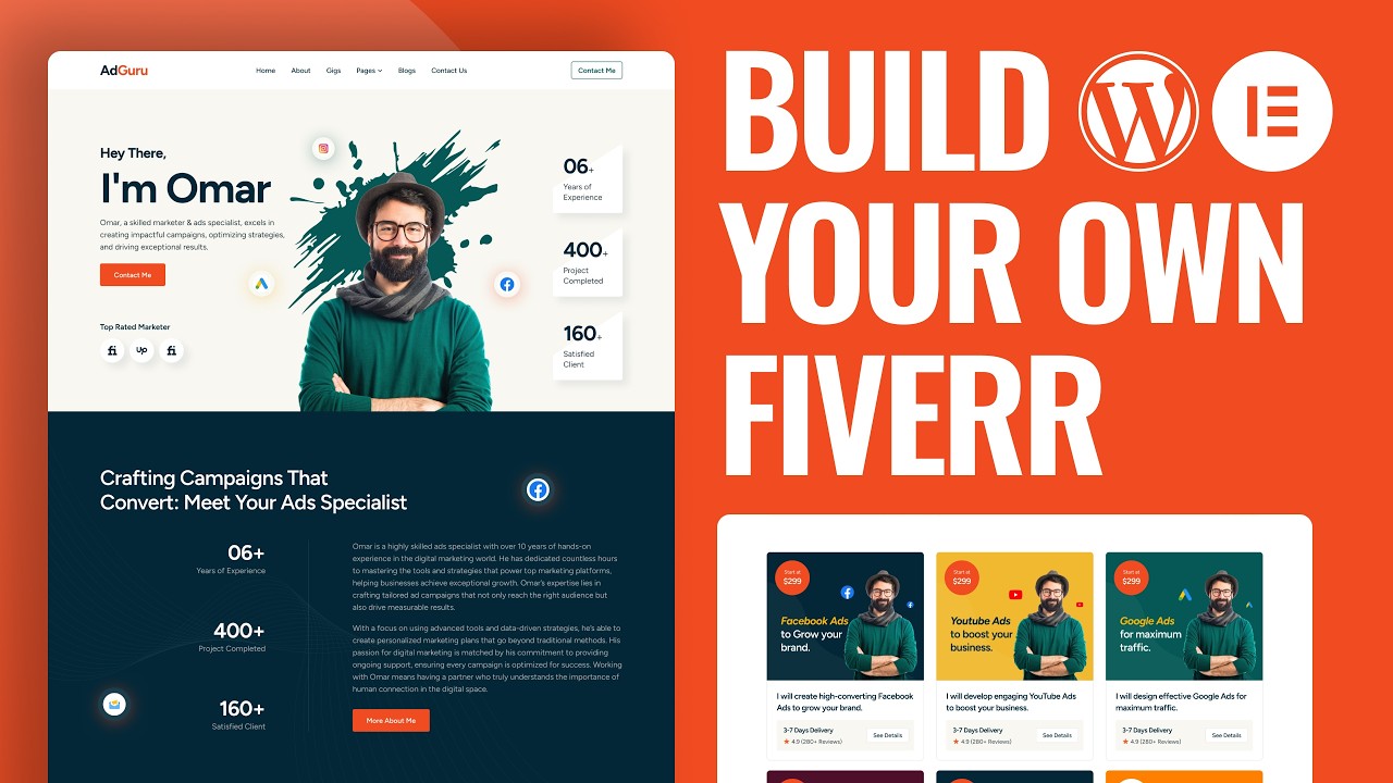 Build a Freelancer Portfolio Website like Fiverr (WordPress & Elementor Tutorial for Beginners)