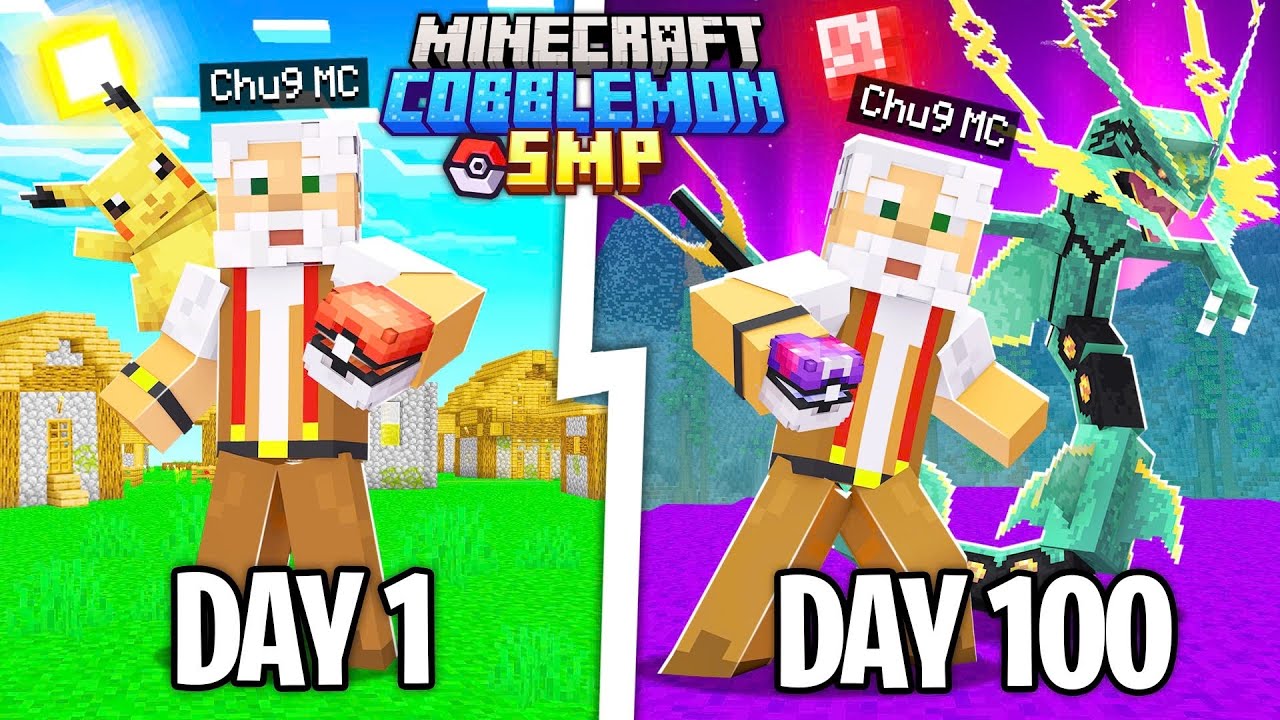 T&oacute;m tắt 100 Ng&agrave;y Minecraft Cobblemon SMP Sinh Tồn Si&ecirc;u Kh&oacute; T&ocirc;i Bắt Rồng Thần!