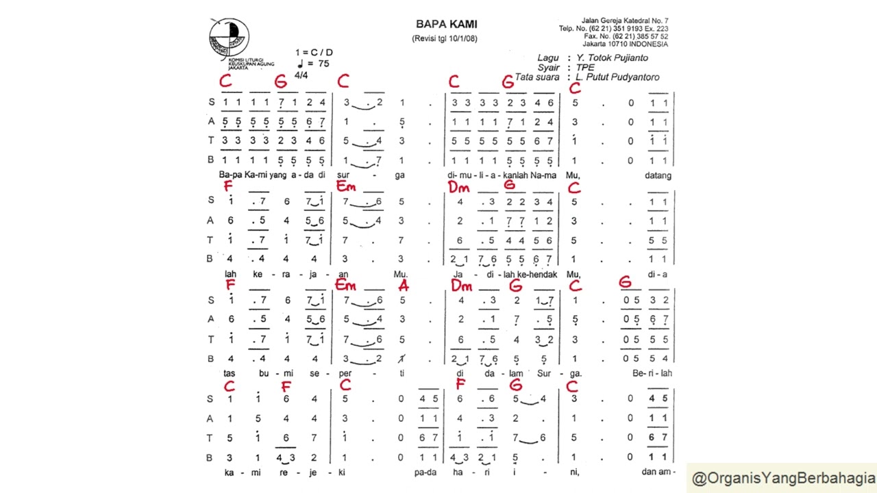 Bapa Kami - Totok (Chord)