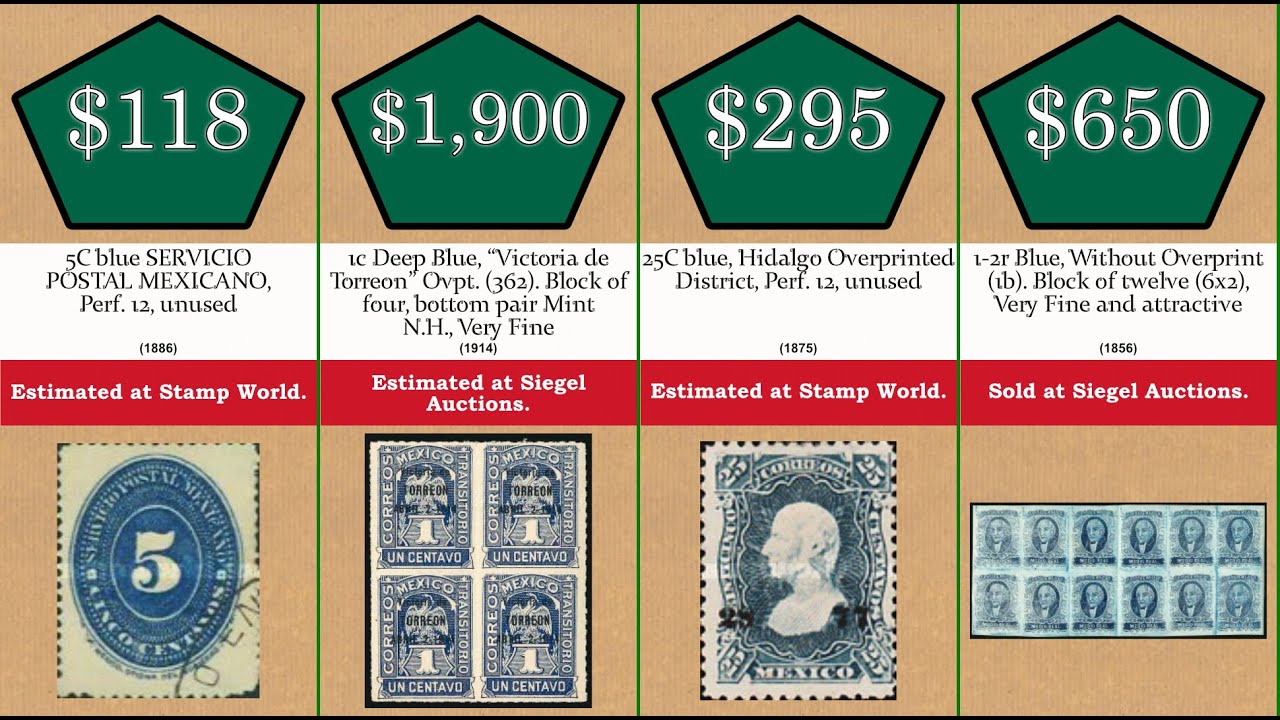 Most Valuable: 50 Most Valuable Mexican Stamps