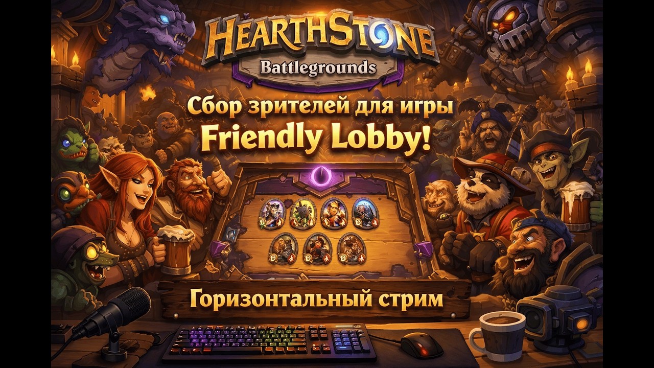 гор⭐️ Играем с чатом! Присоединяйся!⭐️#hs #hearthstone #hsbg