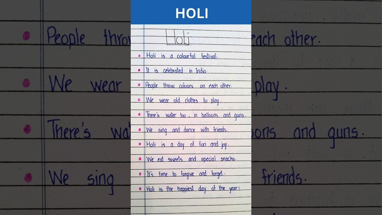 I Tried Writing 10 Lines Essay on Holi Festival #holi