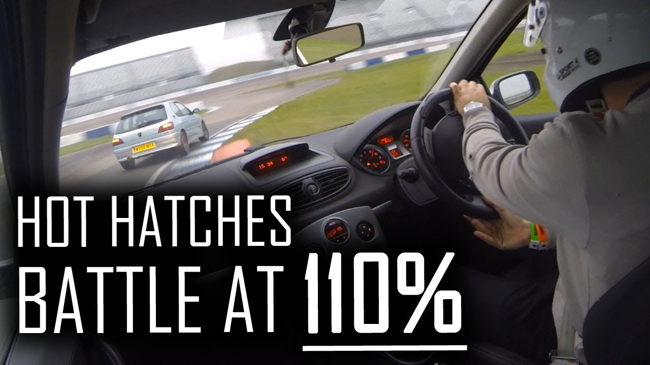 FWD Track Battle - Clio 197 and 306 GTi6 at Rockingham