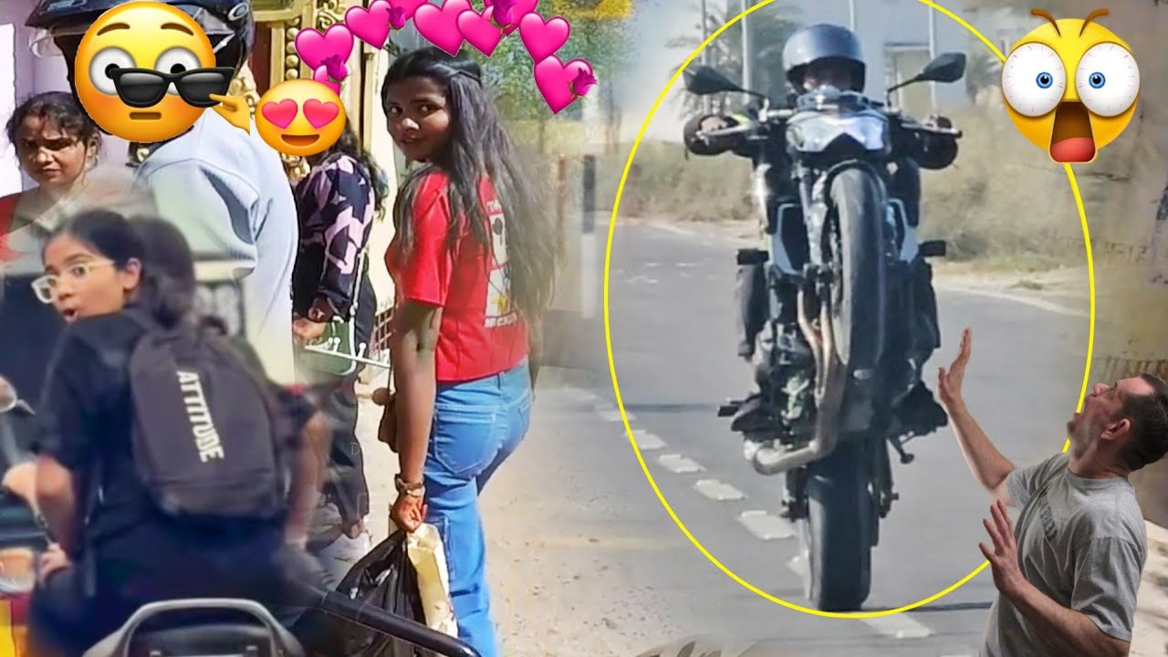 Superbike Wheelie Reactions in Village!
