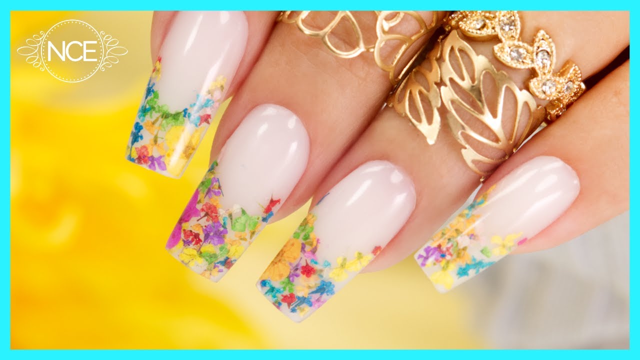 Полное покрытие типсов + гибридный гель + цветы = ОЧЕНЬ 🌹🌻🌼