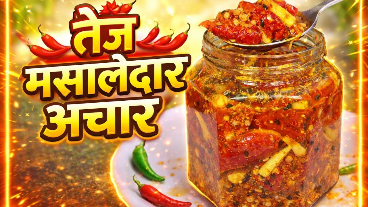 लाल मिर्च लहसुन अदरक का मसालेदार अचार | Spicy Garlic Red Chilli Pickle Recipe