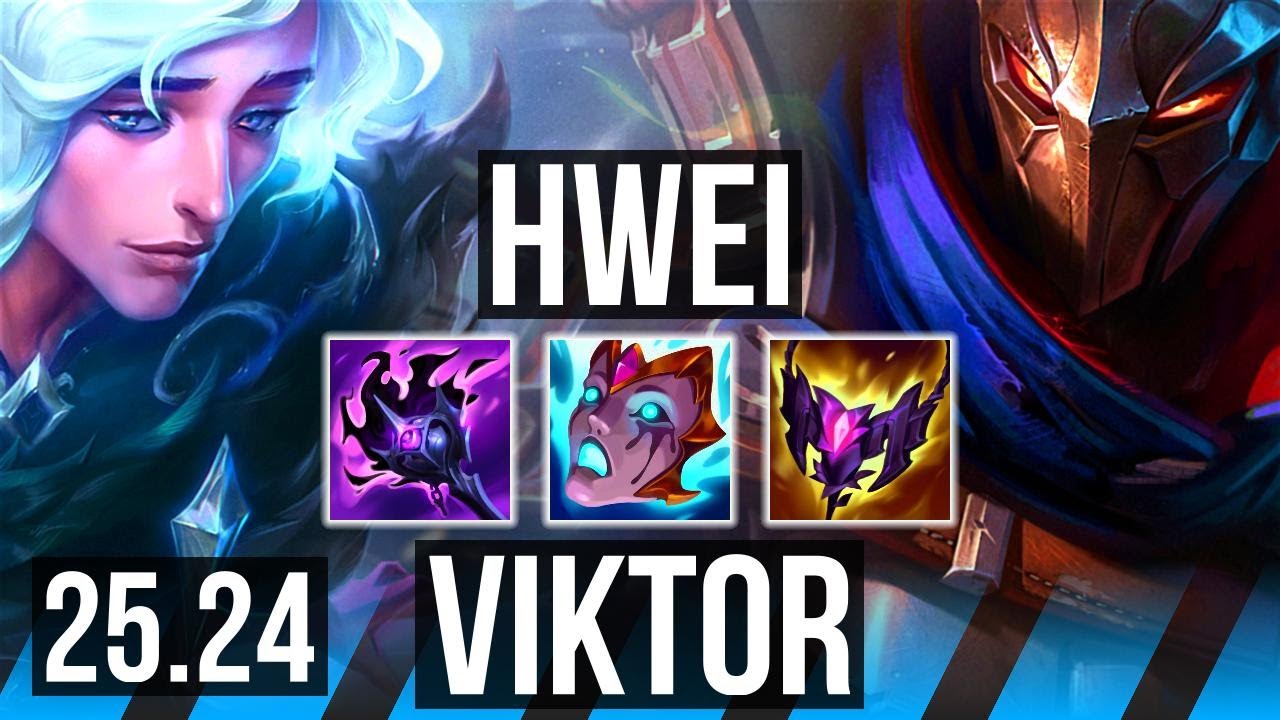 HWEI vs VIKTOR (MID) | Good KDA: 13/1/8, 5k gold comeback | KR Diamond | 25.24